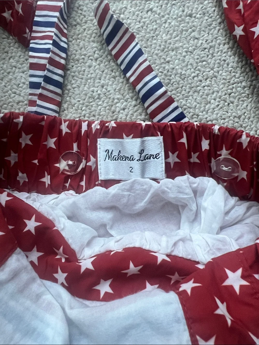 Patriotic Star Ruffle Kids Matching Set - Red
